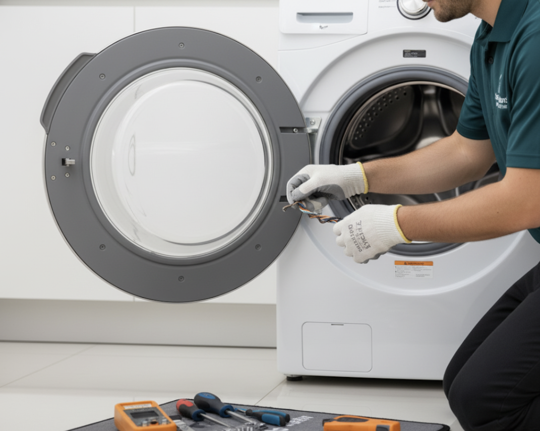 Kitchen appliance being serviced